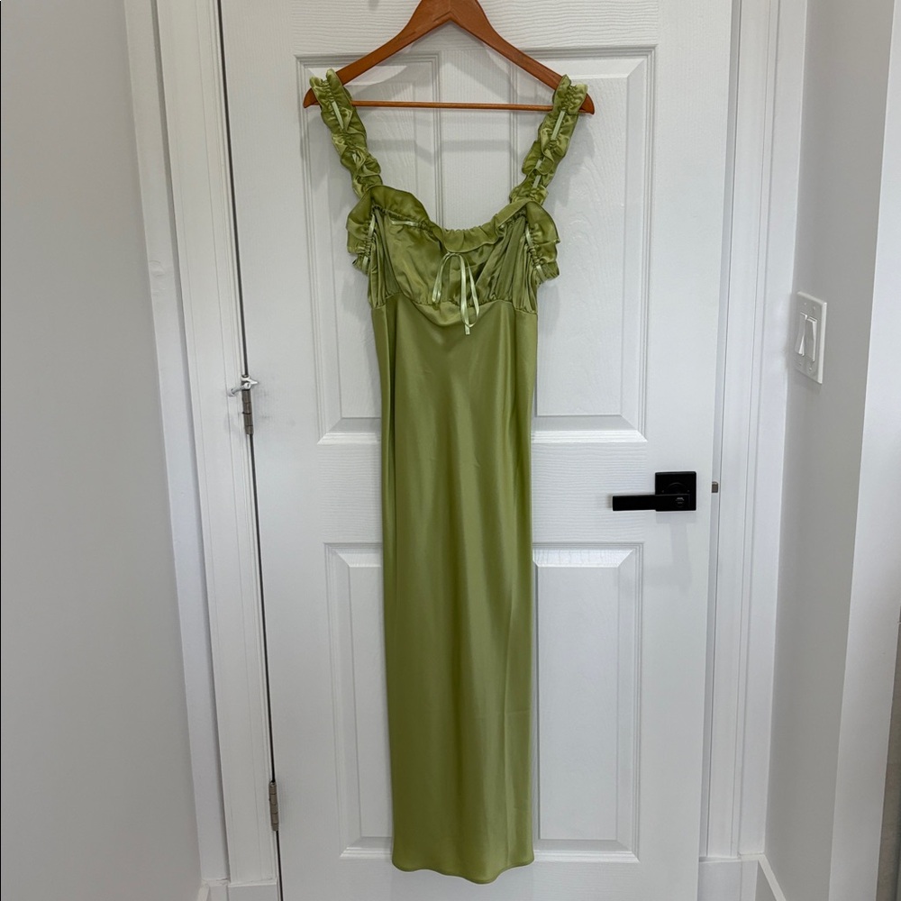 Reformation Silk Green Dress NEW Size S